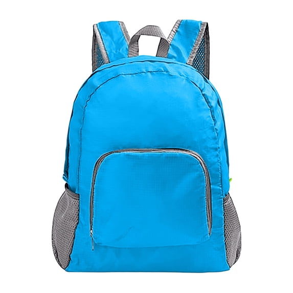 Kid Backpack Lightweight Foldable Hiking Backpack Compact Travel Daypack with Side Pockets Blue One Size