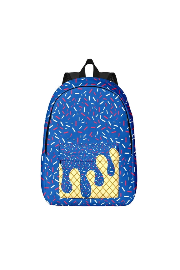 Kid Backpacks Ice Cream Print Nylon Backpack Convertible Shoulder Bag Casual Cool Style Blue One Size