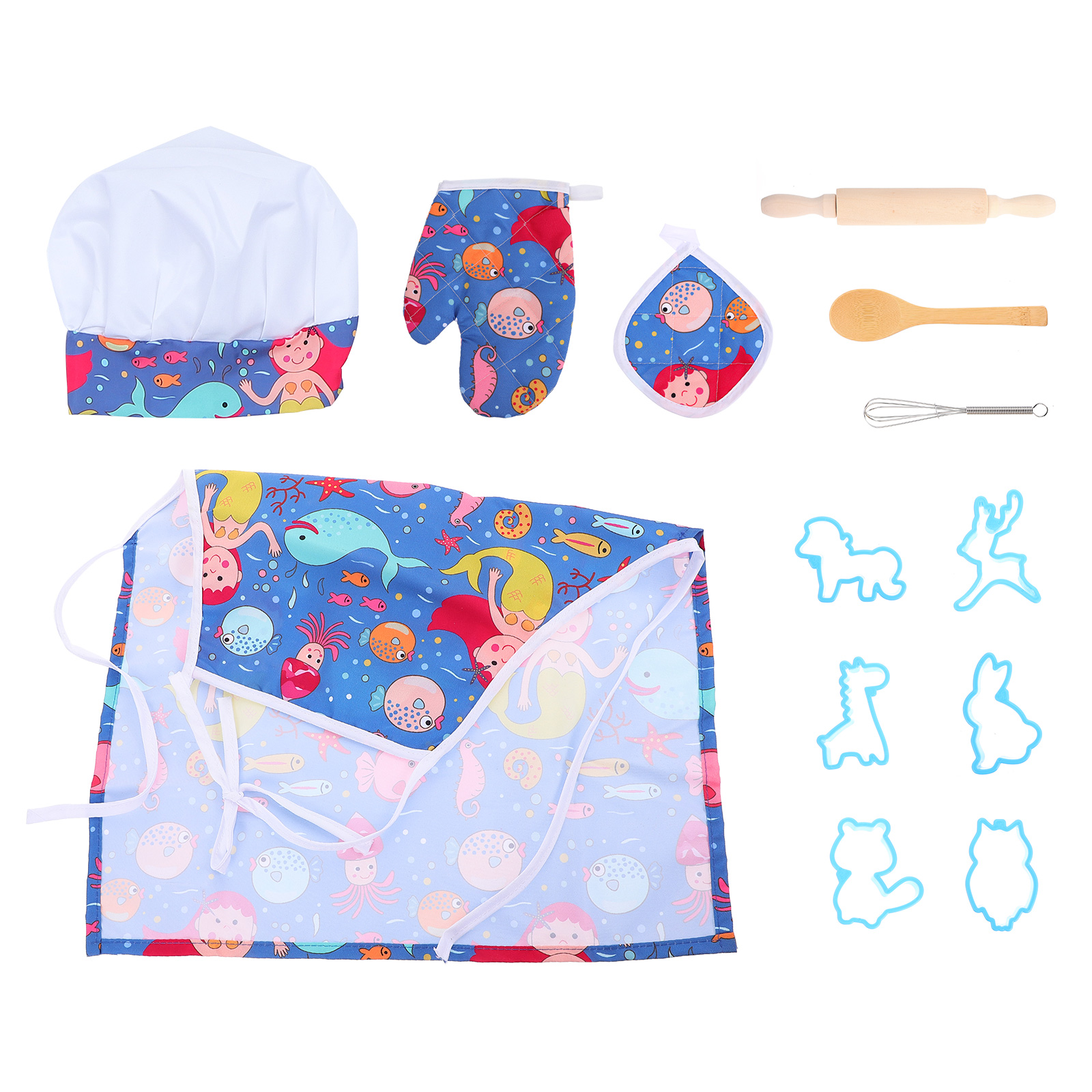 Kid Baking Utensils Interactive Playthings Children's Apron Set Toddler