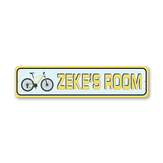 Kid Bike Room Aluminum Metal Decor Sign - 4x18 inches