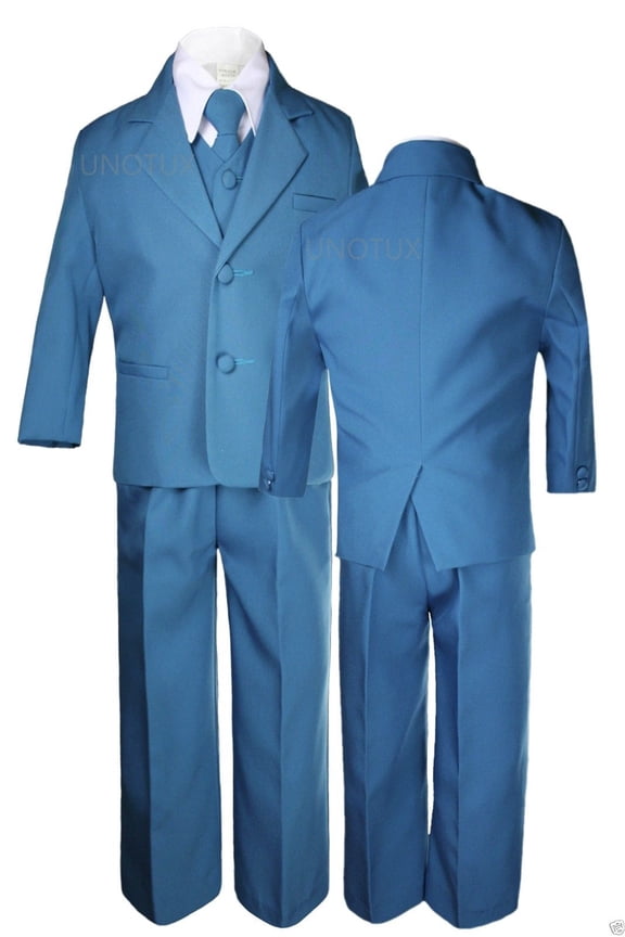 Kid Boy Baby Teen Formal Wedding Green Teal Blue Tuxedo Turquoise Aqua Suit S-20