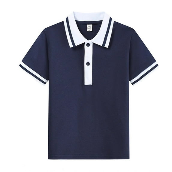 Kid Boy Polo Shirt Boys' Polo Shirt Short Sleeve Tops Tee Tops Clothes 8-9 Years