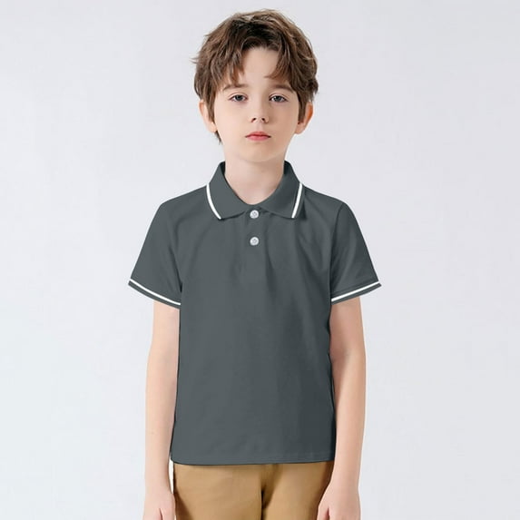 Kid Boy Tshirt Boys Polo Shirts Boys Short Sleeve Polo Shirts Casual Blouse Tops Pullover 7-8 Years