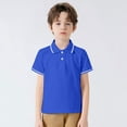 thumbnail image 1 of Kid Boy School Uniform Shirts Boys' Polo Shirts Short Sleeve Tops Button Up Shirt Boys 7-8 Years, 1 of 5