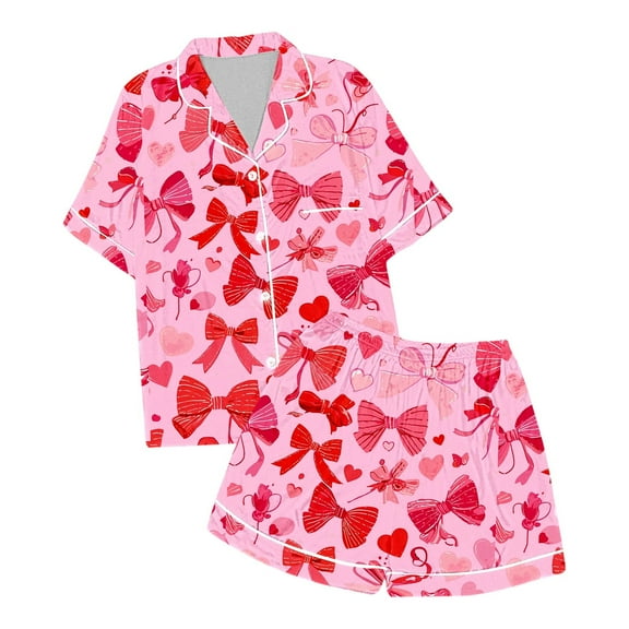 Kid Boy Silk Pajamas Set Bowknot Kids Button Down Pajamas Set Silk Pajamas Outfits Pajamas Girls 4-5 Years