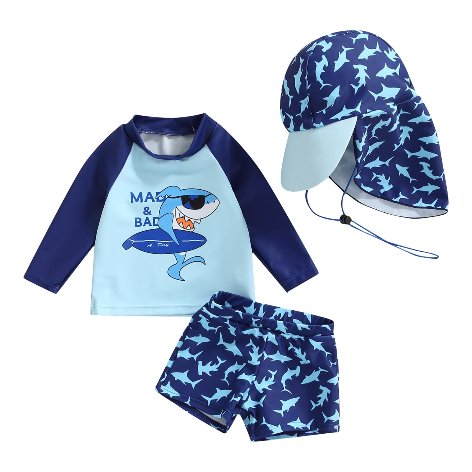 Kid Boys Swimsuit Swimwear Beachwear Sets Short Sleeve Swim Tops main image 0