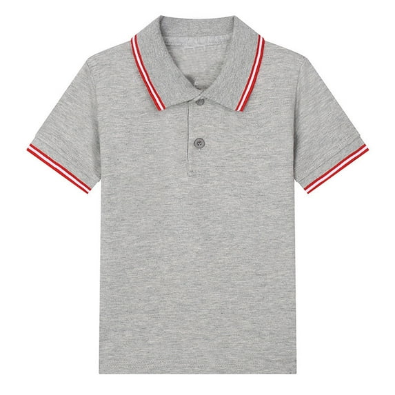 Kids Boy Uniform Shirts For Boys Polo Shirts Short Sleeve Polo Boys Casual Blouse Tops Pullover 5-6 Years