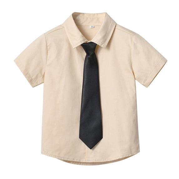 Kid Boys Button Down Shirts Boys Formal Outfit Boys Brown Button Down Shirt Boys Uniform Shirt 4-5 YearsFormal Outfits