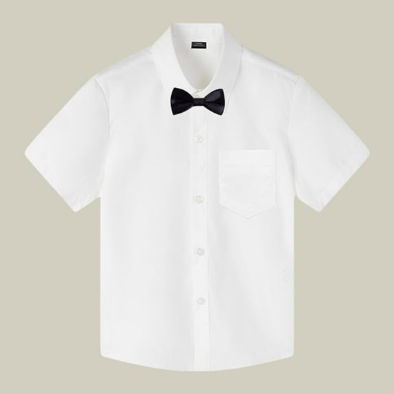 Kid Girls' Button Down Shirts White Dress Shirt for Boys Graduation Shirts Kids Uniform Shirts for Boys