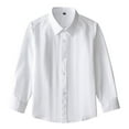 thumbnail image 1 of Kid Boys Button Down Shirts Graduation Shirts White Dress Shirt For Boys Girls School Uniform Shirts 7-8 YearsFormal Outfits, 1 of 3