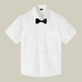 thumbnail image 1 of Kid Boys' Button Down Shirts Boys White Dress Shirt Boys Formal Shirt School Shirts for Girls, 1 of 3