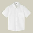 thumbnail image 1 of Kid Boys' Button Down Shirts White Shirt for Boys Dress Shirt Graduation Shirts 100 Days Of School Shirts, 1 of 2