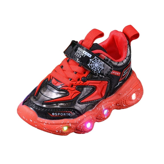 Kid Boys Casual Walking Shoes Breathable Slip On Light Up Sneakers Toddler Luminous Non Slip Running Shoes