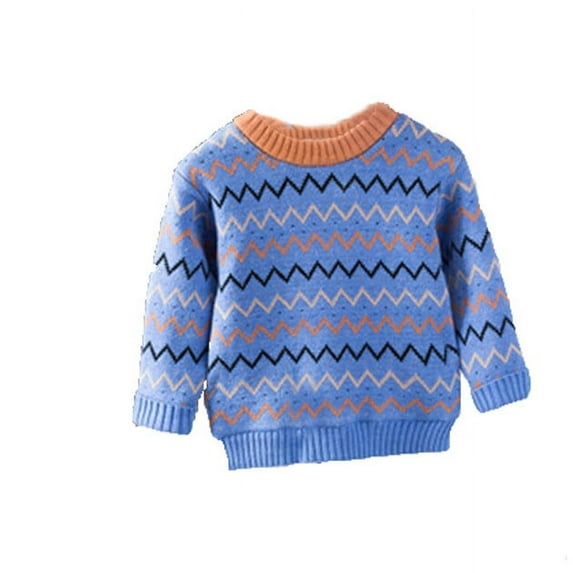 Kid Boys Cotton Knit Sweater Cartoon Embroidered Knitted Long Sleeve Round Neck Pullover Tops Fall Tops Outfit Outwear for Girls and Boys 11-12 Years