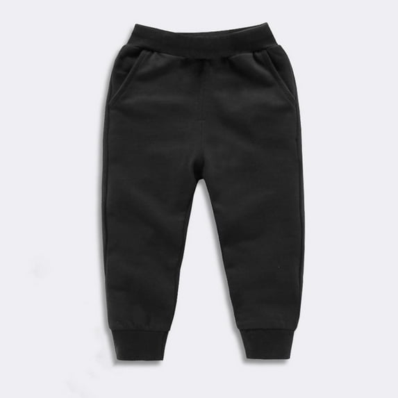 Kid Boys Girls Sweatpants Jogger Casual Elastic Waist Cotton Pants Toddler Boy Tween Clothes Solid Color Pull On Bottoms with Pockets, Size 1-13