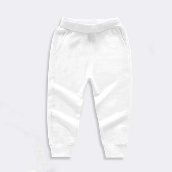 Kid Boys Girls Sweatpants Jogger Casual Elastic Waist Cotton Pants Toddler Boy Tween Clothes Solid Color Pull On Bottoms with Pockets, Size 1-13