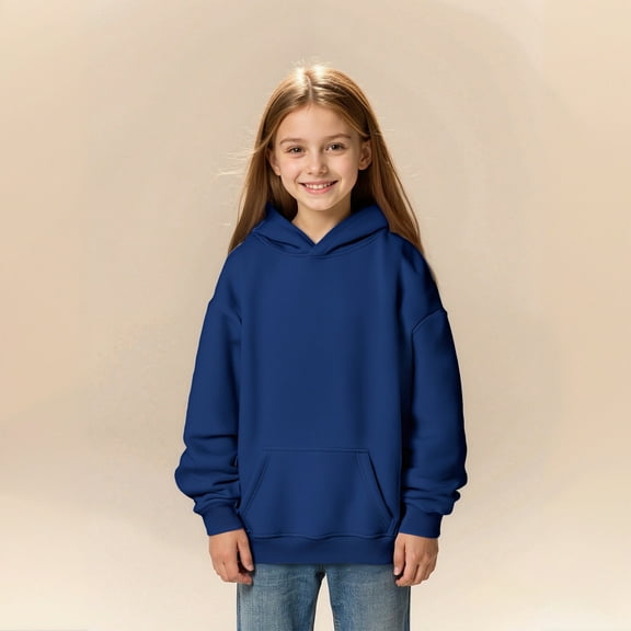 Kid Boys Hoodie Navy Hoodie Long Sleeve Pullover Tops Fall Winter Clothes Toddler Girls Clothes 3-4 Years