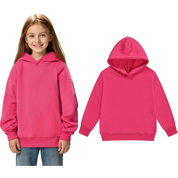 Kid Boys Hoodies Hot Pink Hoodies Long Sleeve Pullover Hoodie Sweatshirt Winter Clothes Boy Clothes 2-3 Years