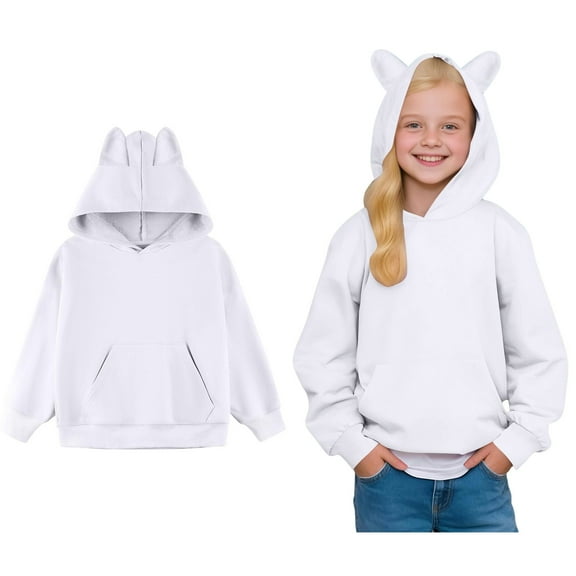 Kid Boys Hoodies White Hoodie Casual Long Sleeve Classic Hoodie Fall Winter Clothes Boy Clothes 4-5 Years