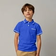 thumbnail image 1 of Kid Boys Polo Shirts Blue Shirt Boys Boys Button Down Shirt Kids Short Sleeve Shirts Shirts for Boys 9-10 Years, 1 of 3