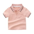 thumbnail image 1 of Kid Boys Polo Shirts Pink Polo Shirt Boys Rugby Shirt with Short Sleeves Boys Shirts Size 10-11 Years, 1 of 9