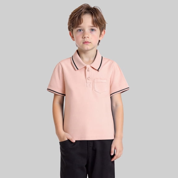 Kid Boys' Polo Shirt Pink Shirt Boys Kids Collar Shirts Boys Short Sleeve Polo Shirts Shirts for Boys 8-9 Years