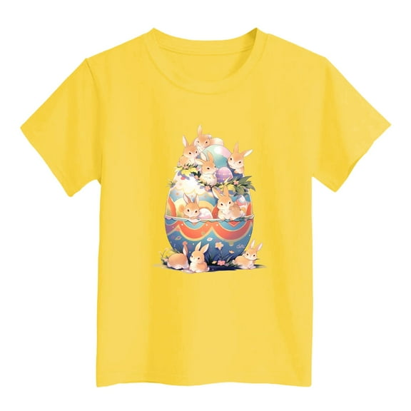 Kid Boys Short Sleeve T Shirts Easter Shirt Easter Egg Print Fashion Tops Tees Tee Shirt For Girls 8-10 Years