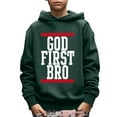 thumbnail image 1 of Kid Boys Sweatshirt GOD FIRST BRO Letter Print Cute&Cozy Hoodies Size: 5-14, 1 of 8
