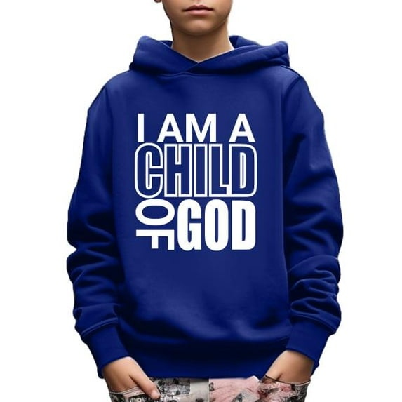 Kid Boys Sweatshirt I AM A CHILD OF GOD Letter Print Cute&Cozy Pullover Hoodies Size: 5-14