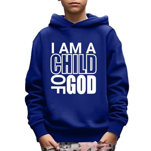 Kid Boys Sweatshirt I AM A CHILD OF GOD Letter Print Cute&Cozy Pullover Hoodies Size: 5-14