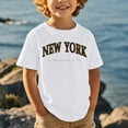 thumbnail image 1 of Kid Boys Tshirt New York Shirts Letter Print short Sleeve Short Sleeve Casual Crewneck Basic Tees Boys T Shirts 8-9 Years, 1 of 3