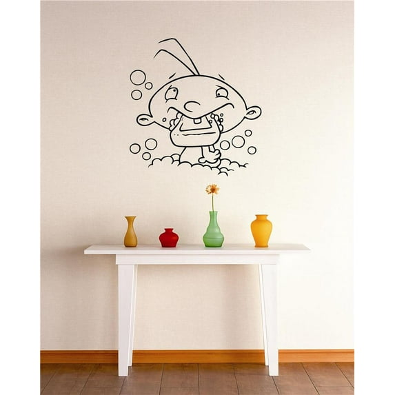 Kid Bubble Bath Stylish Laundry Soap Washer Dryer Clean Shorts Pant Sock Shoes Brush Teeth Grandchildren Surprises Girl Boy Bedroom Wall Decal Sticker - Size: 18 Inch x 26 Inch