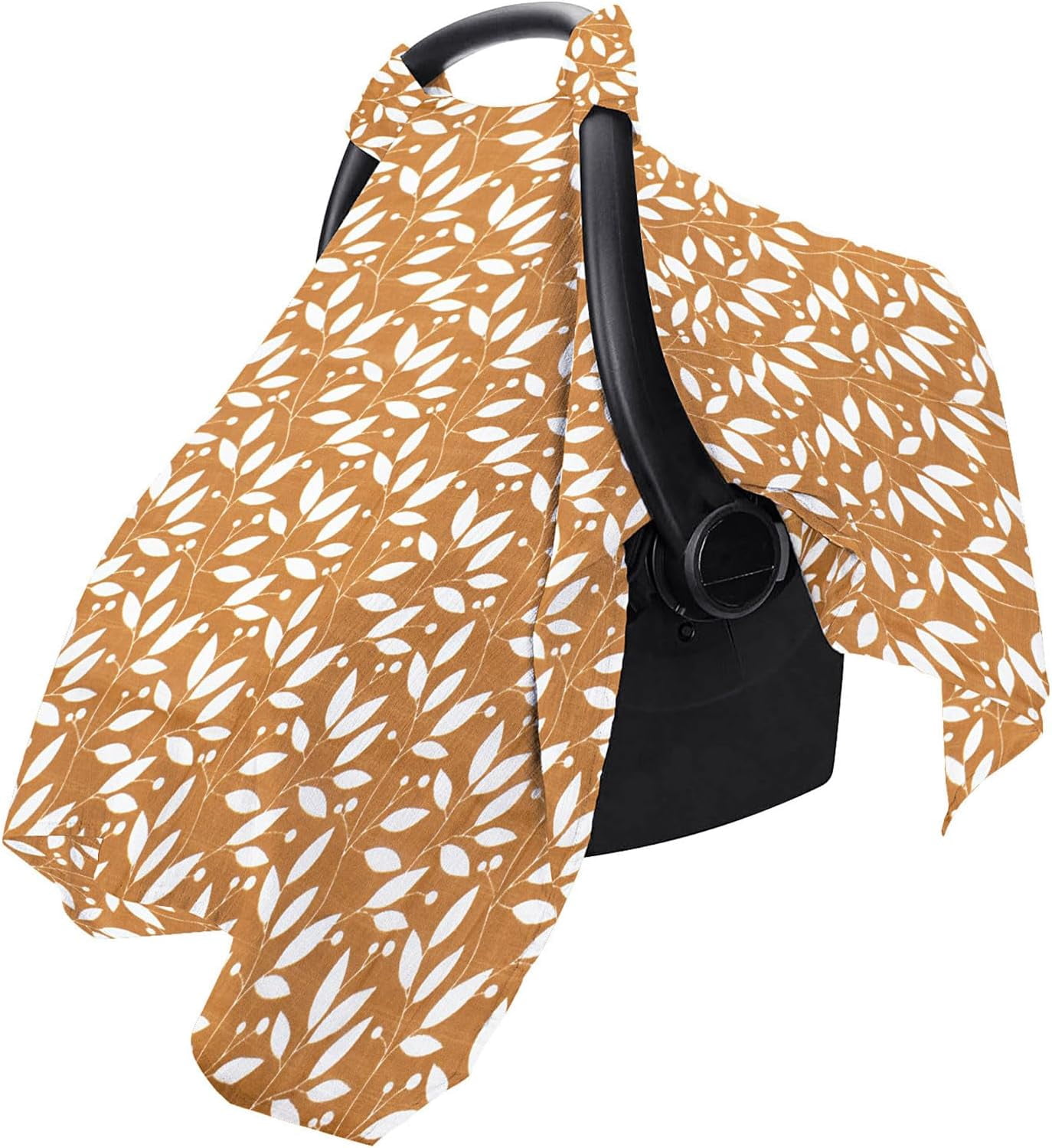 Kid Carseat Cover - Cotton Shade Canopy, Infant Shield | Long Lasting Stroller Carrier Protector, Breathable Seat Cover,Travel Baby Girl Toddler Pram Use（yellow leaves）