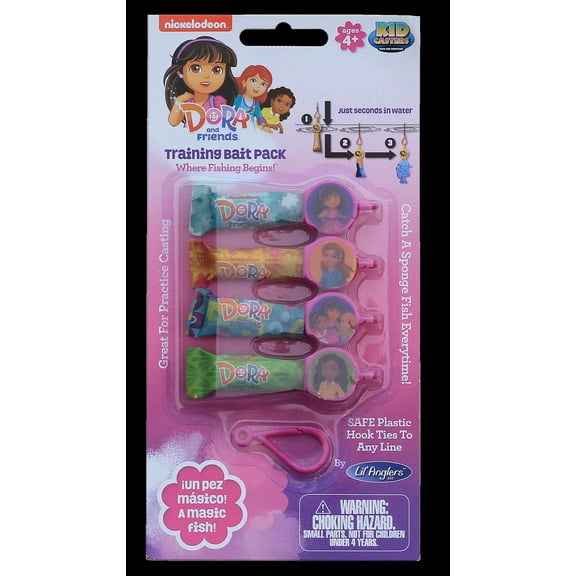 Kid Casters Dora and Friends Fishing Practice Sponge Bait Pack - 4 Count