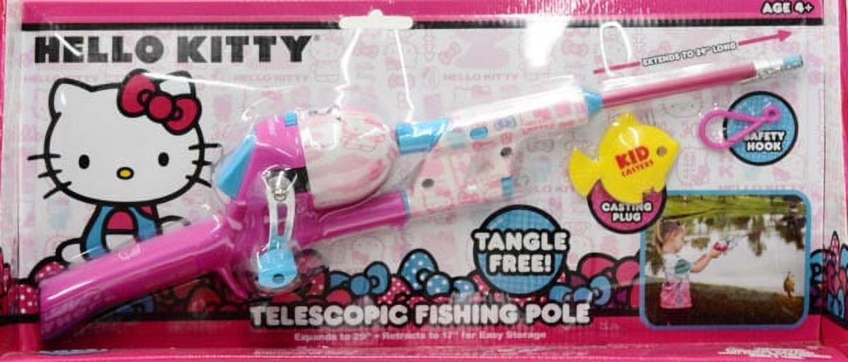 Kid Casters Hello Kitty Teloscopic Fiberglass Fishing Rod and Reel Combo
