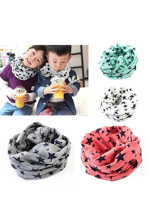 Kid Child Boy Girl Winter Warm Star Pattern Neck Scarf Neckerchief Xmas Gift
