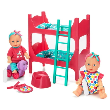 Kid Connection Baby Doll Room Play Set, Blue Eyes, Light Skin Tone