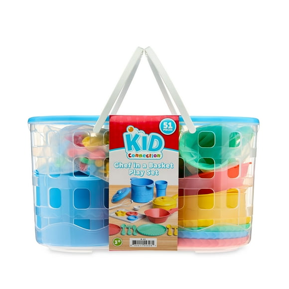 Kid Connection Chef in a Basket -Pretend PlaySet for Toddlers, 3 Years+, Plastic, Multiple Colours