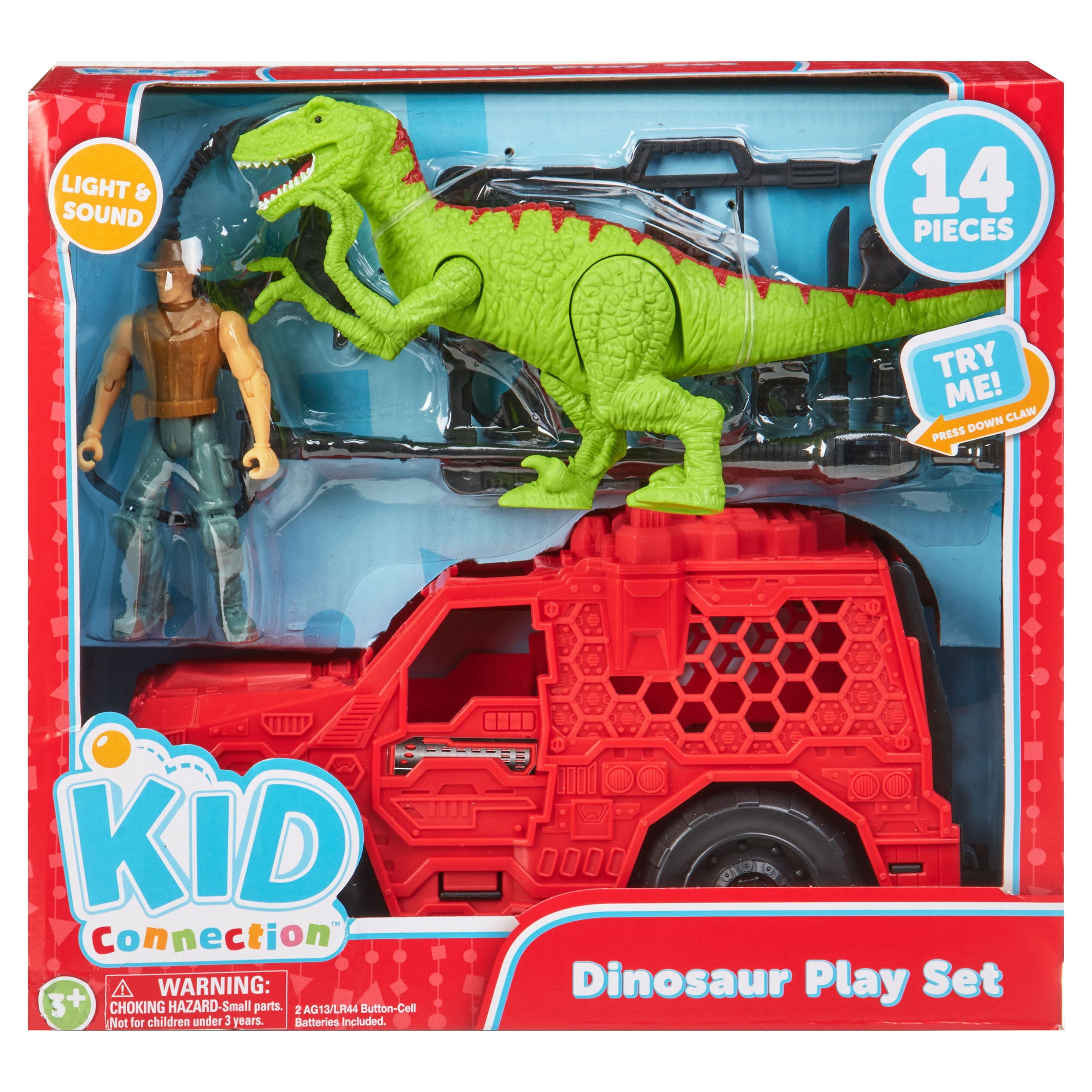 Kid Connection Dinosaur Truck Vehicle Playset 14 Pieces