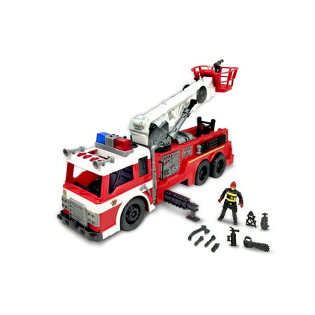 Kid Connection Light & Sound Fire Truck Play Set with Working Water Pump, 10 Pieces