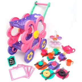 Kid Connection Flower Tea Cart Play Set, 45 Pieces, Toddler Toys