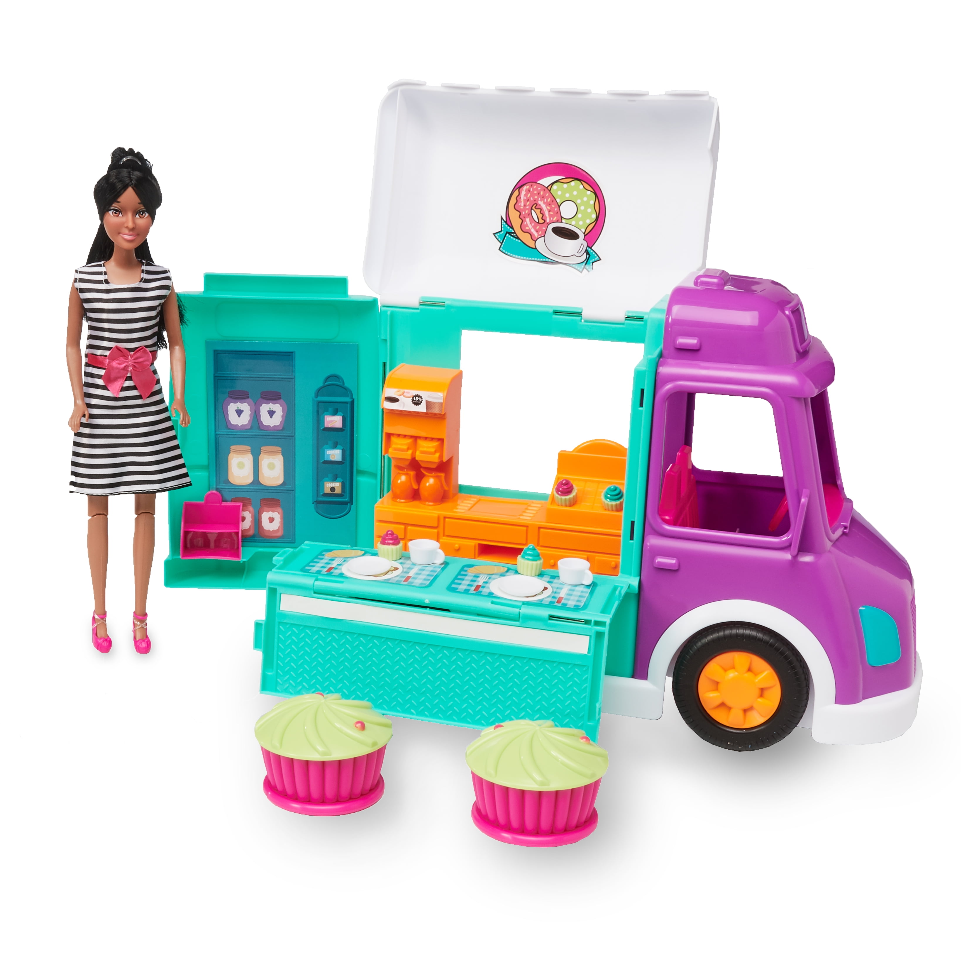 Kid Connection Food Truck with 11.5 Fashion Doll African American Walmart