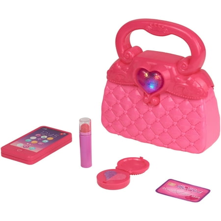 Kid Connection Purse Play Set with Light and Sound, Pink, 5 Pieces, Toddler Toys
