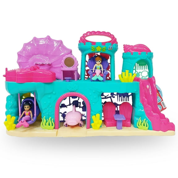 Kid Connection Mermaid Palace Play Set with Lights and Sounds, 46 Pieces, Toddler Toys