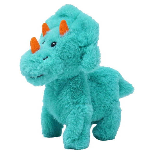 Kid Connection Miniature Electronic Walking Pet Teal Triceratops, 6in ...