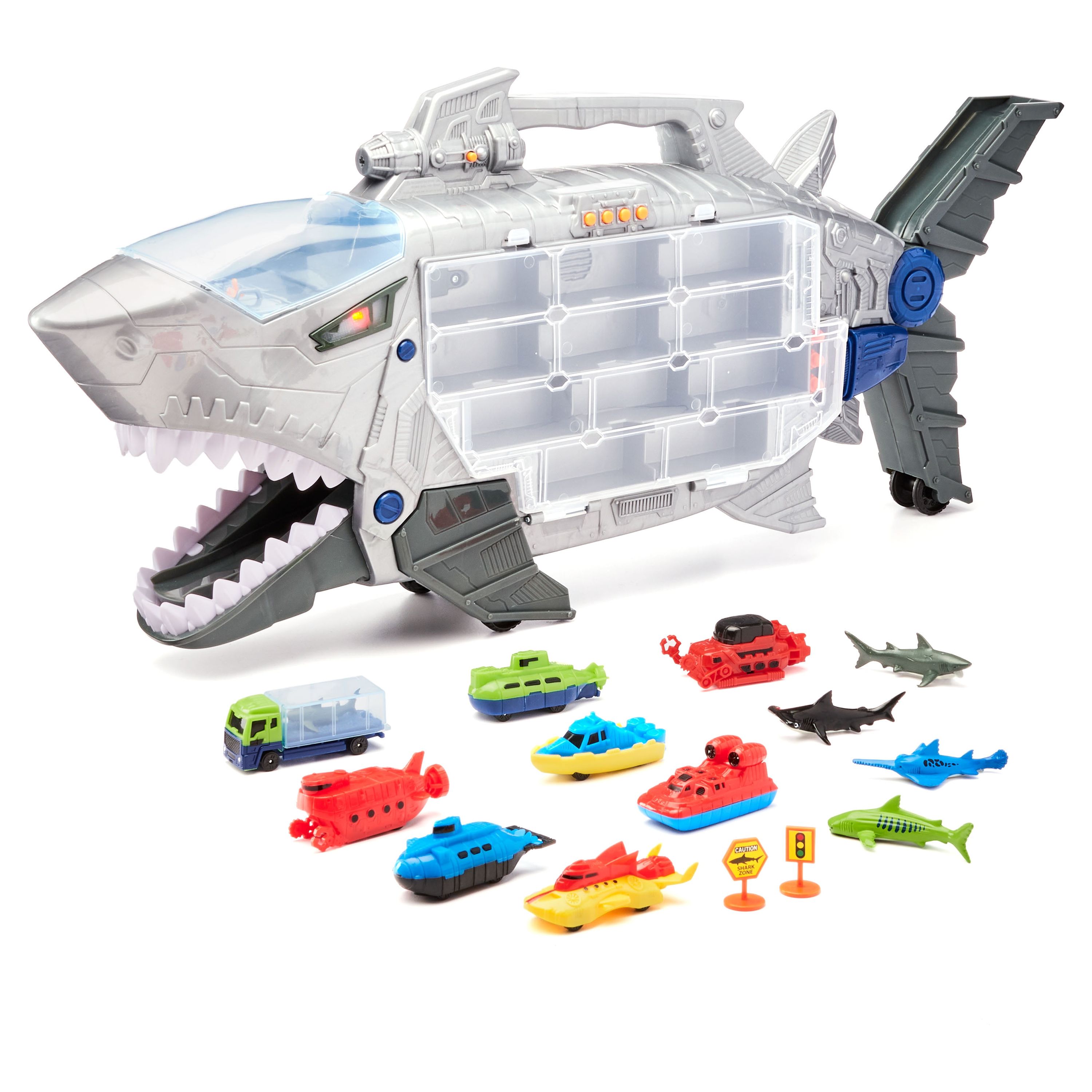 Kid Connection Shark Figure and Vehicle Transporter Play Set, 18 Pieces - image 1 of 6