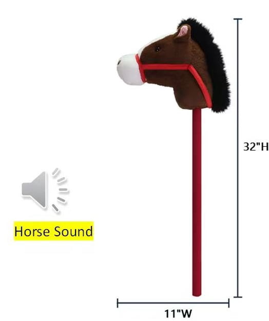 Kid Connection Plush Riding Stick Horse, Dark Brown