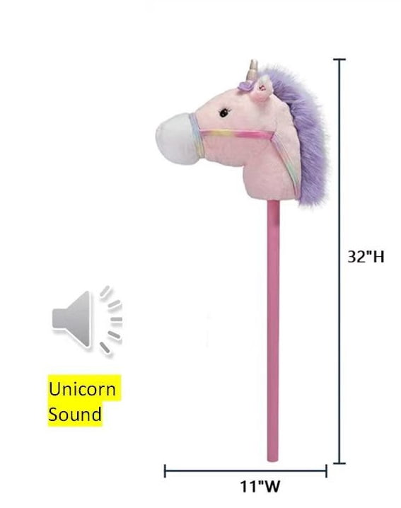 Kid Connection Plush Riding Stick Unicorn, Pink