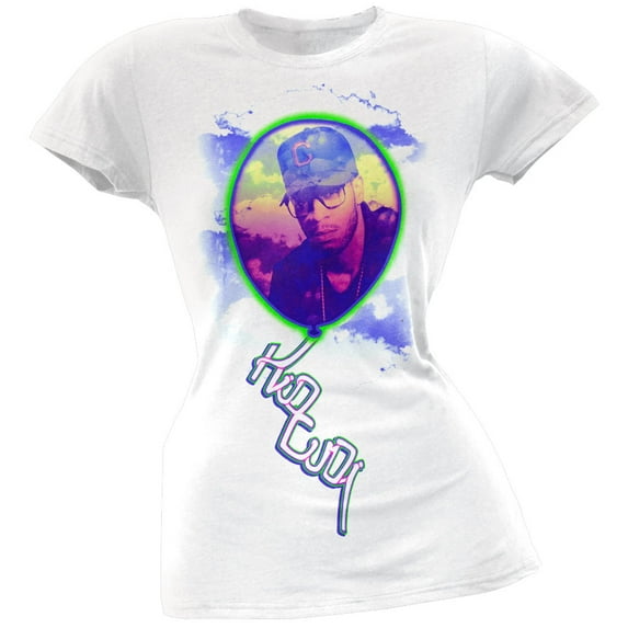 Kid Cudi Women's Juniors Clouds Balloon Short Sleeve T Shirt