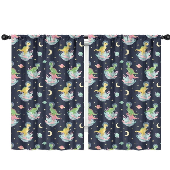 Kid Curtains,Cute Dinosaur Cartoon Pattern Kid Insulated Curtains Set Of 2,Bedroom Essentials,Toddler Room Decor 42"x63"